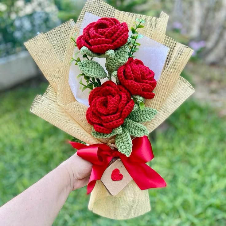 Crochet Rose Bouquet